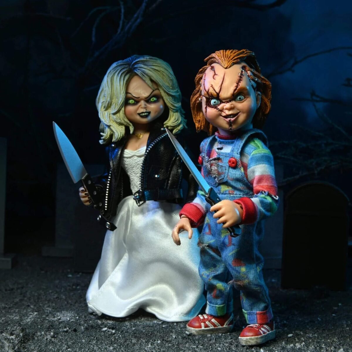 Bride of Chucky - Chucky y Tiffany Ropa Tela -​ Figura Escala 8" 2-Pack NECA