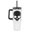 Cráneo Blanco y Negro - Vaso Termico con Agarradera