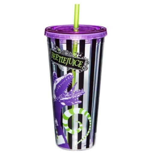 Beetlejuice Worm Vaso con Popote 20oz/591ml aprox.