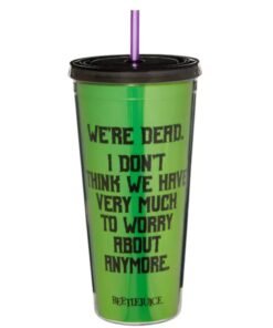 We're Dead Beetlejuice Vaso con Popote 20oz/591ml aprox.