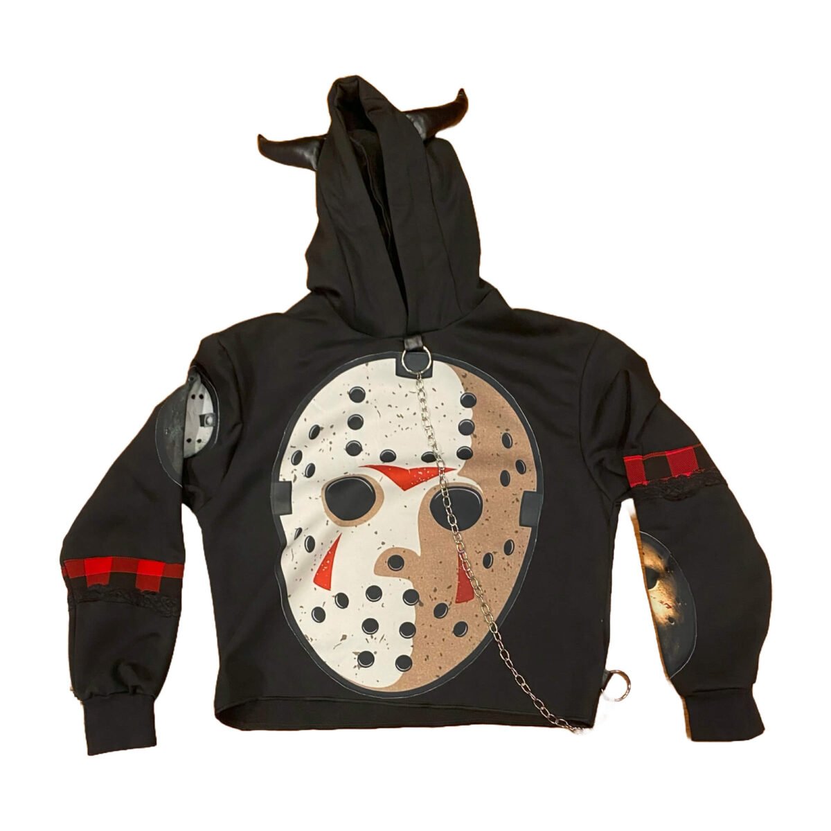 Jason con Cadena y Cuernos - Sudadera Con Gorro