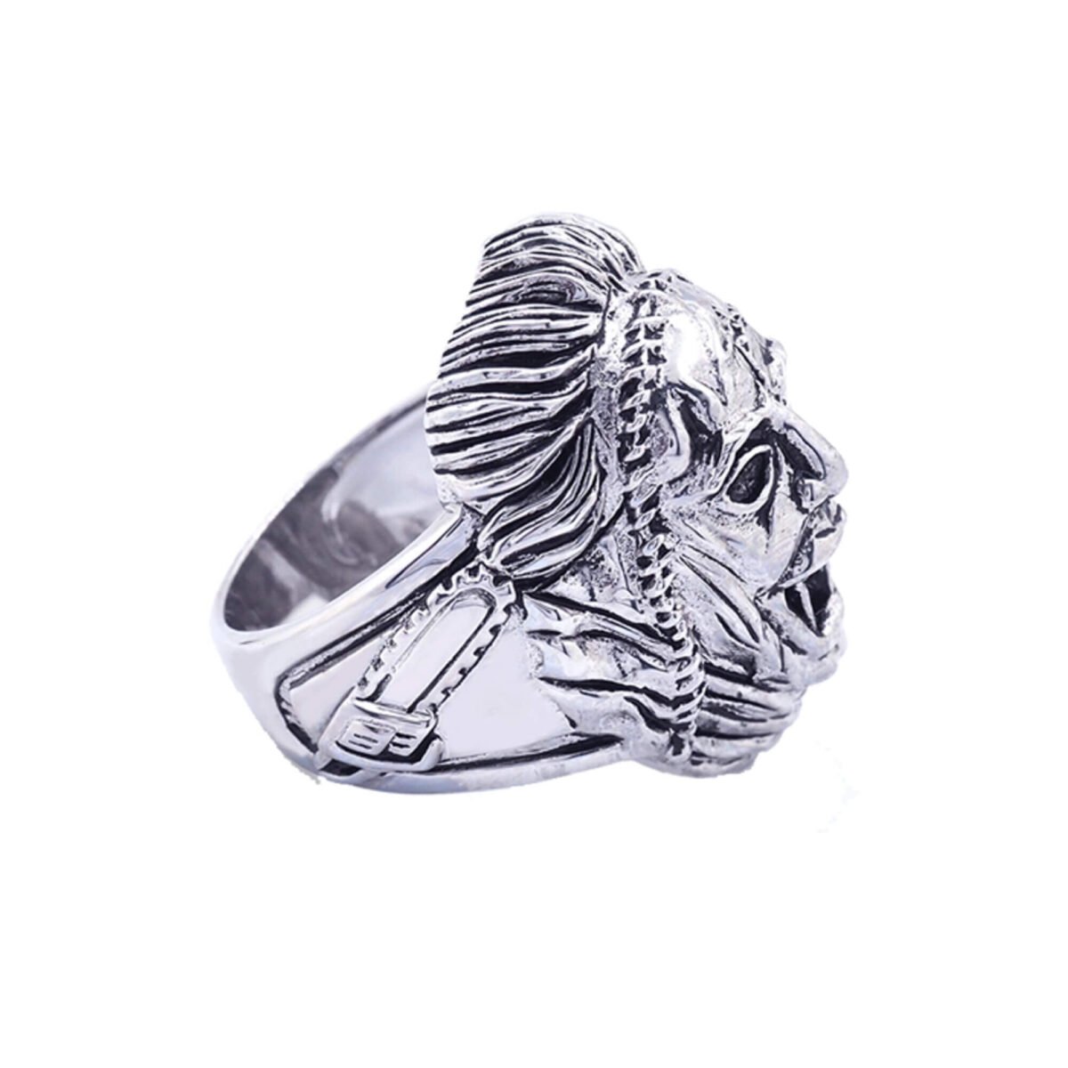 Texas Chainsaw Massacre Leatherface - Anillo de Laton chapado en Plata - Image 2