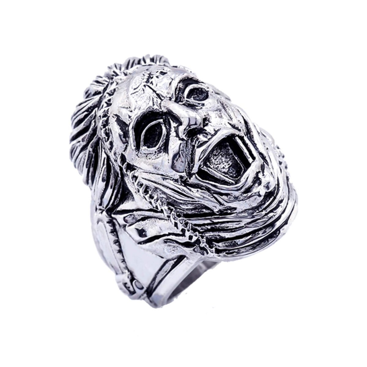 Texas Chainsaw Massacre Leatherface - Anillo de Laton chapado en Plata - Image 4