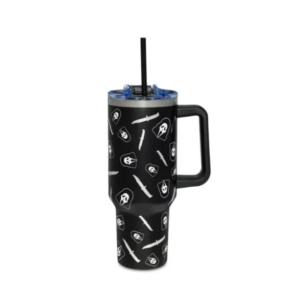 Ghostface Diseño Metálico Vaso Termico con Agarradera