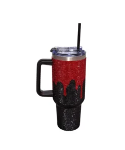 Alternative view of Glam Sangriento con Diamantina Vaso Termico con Agarradera