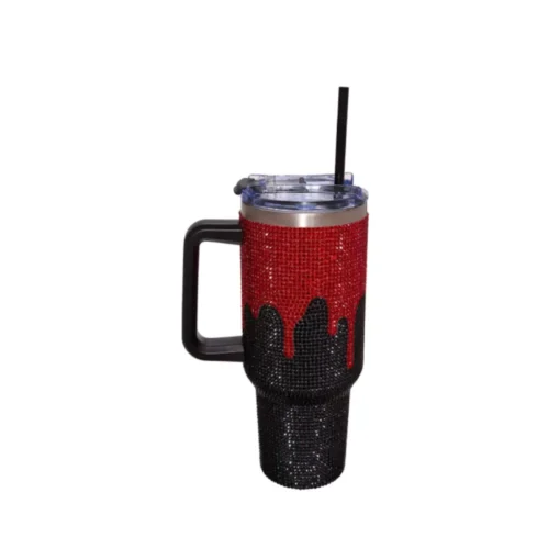 Glam Sangriento con Diamantina Vaso Termico con Agarradera - Image 2
